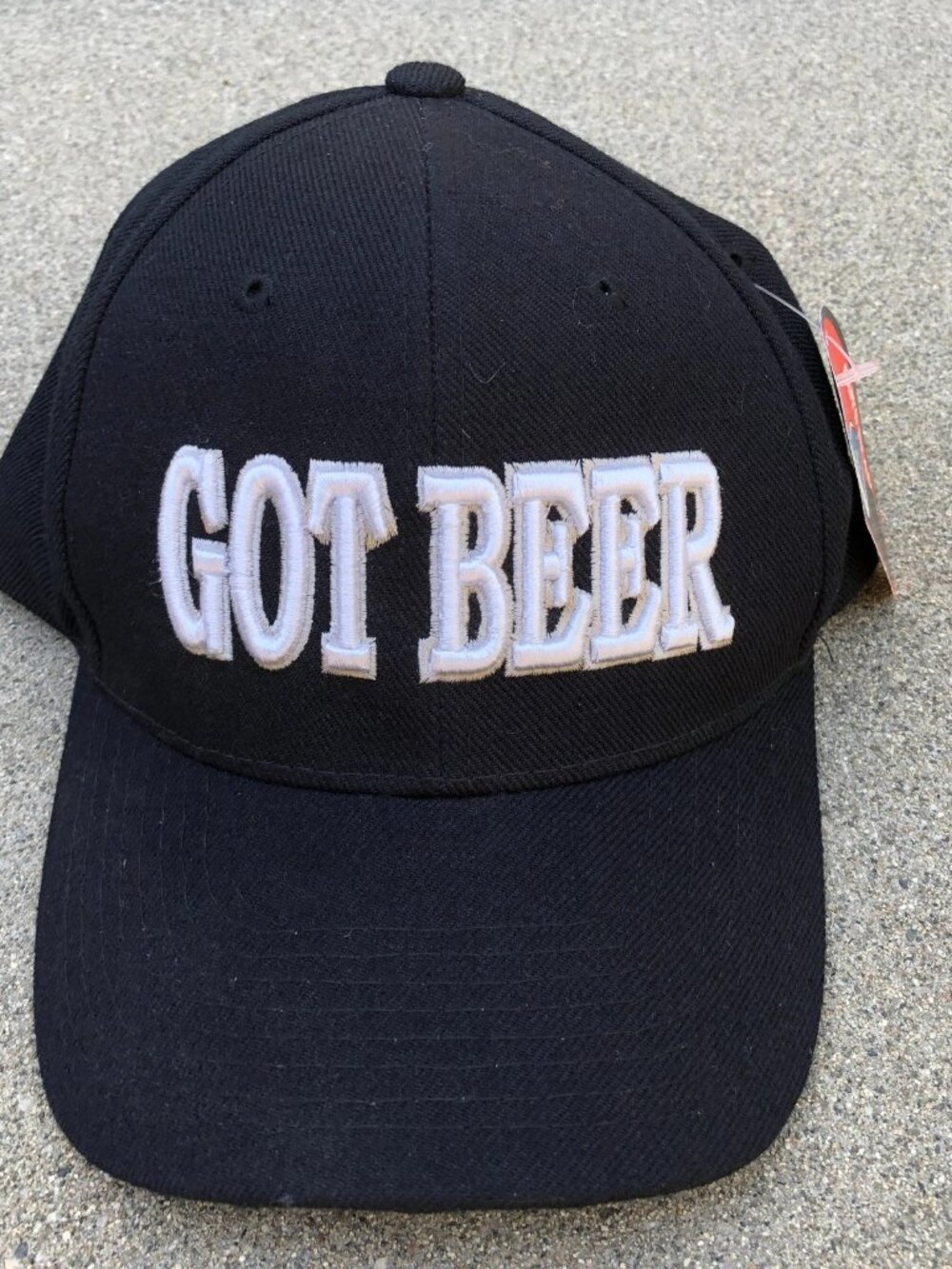 VTG 90s SAM'S CAP GOT BEER Baseball Hat Men's Black Adjustable Cap Wool Blend